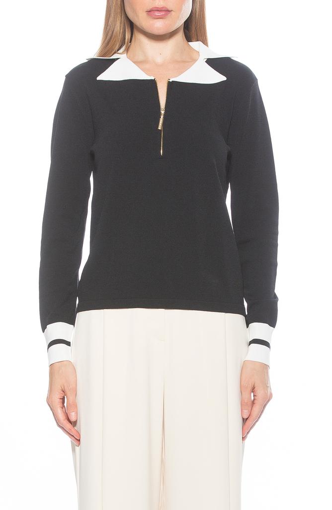 ALEXIA ADMOR Wyatt Long Sleeve Knit Sweater Top