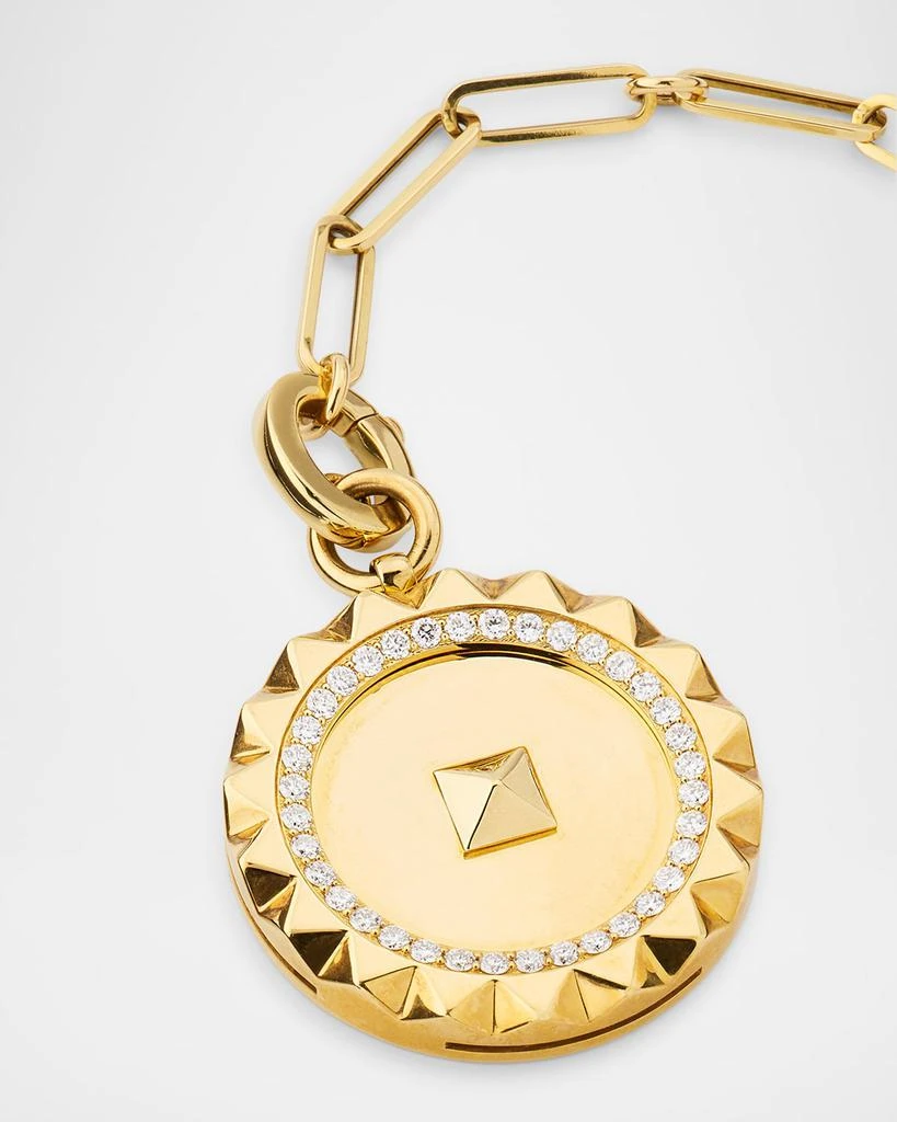 Roberto Coin 18K Yellow Gold Obelisco Medallion Diamond Necklace 3