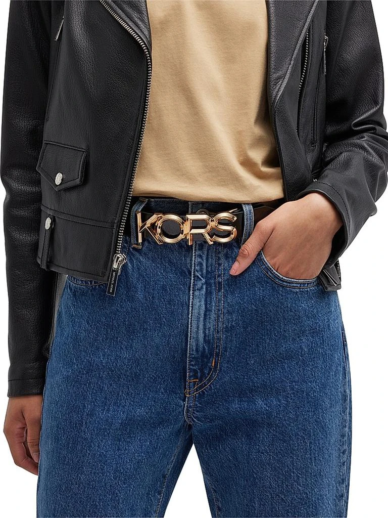 Michael Kors KORS Logo Buckle Patent Leather Belt 2