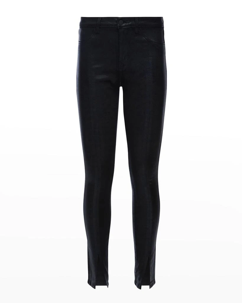 L'Agence Jyothi High-Rise Coated Split Ankle Jeans 1
