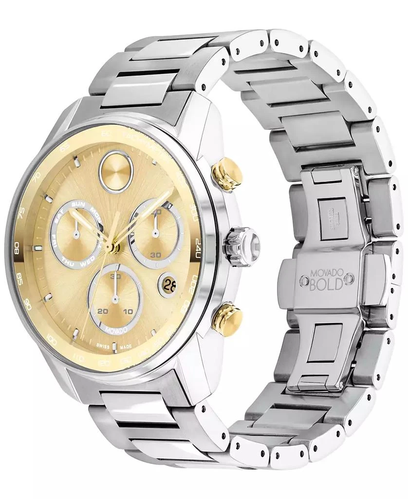 Movado Men's Swiss Chronograph Bold Verso Stainless Steel Bracelet Watch 44mm 2