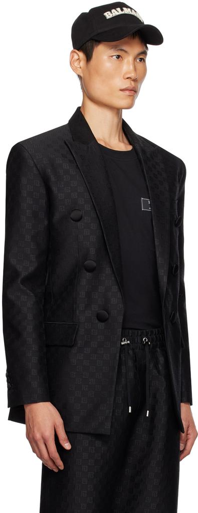 Balmain Black Mini Monogram Blazer