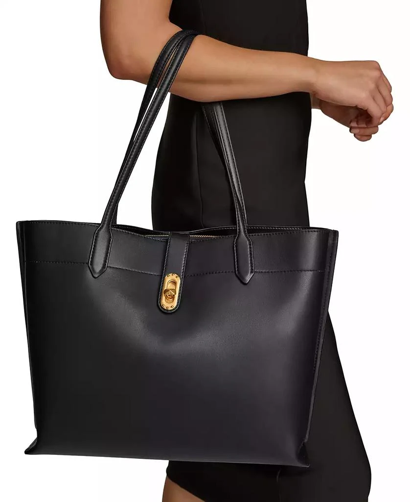 Donna Karan New York Donna Karan Bridgehampton Leather Turnlock Triple Compartment Tote 7