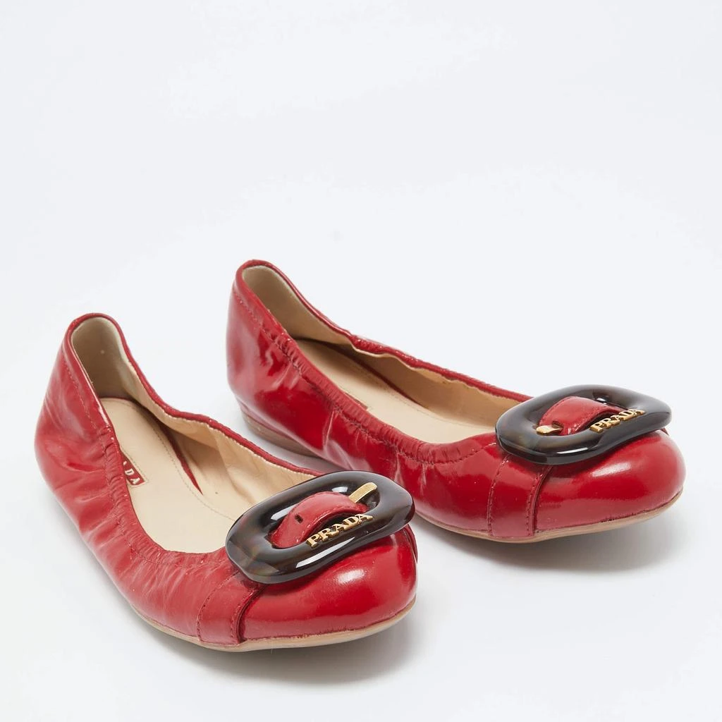 Prada Prada Sport Red Patent Leather Buckle Ballet Flats Size 39 4