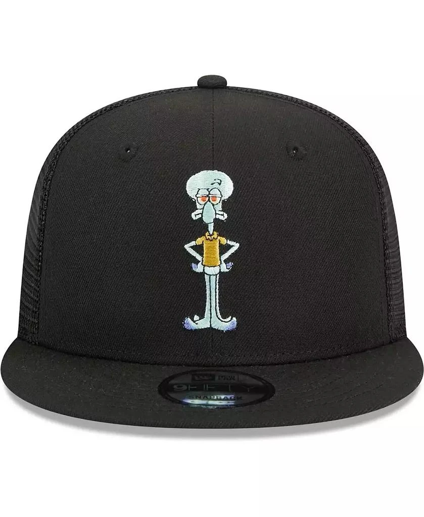 New Era Men's Black SpongeBob SquarePants Squidward Mesh Trucker 9FIFTY Snapback Hat 4
