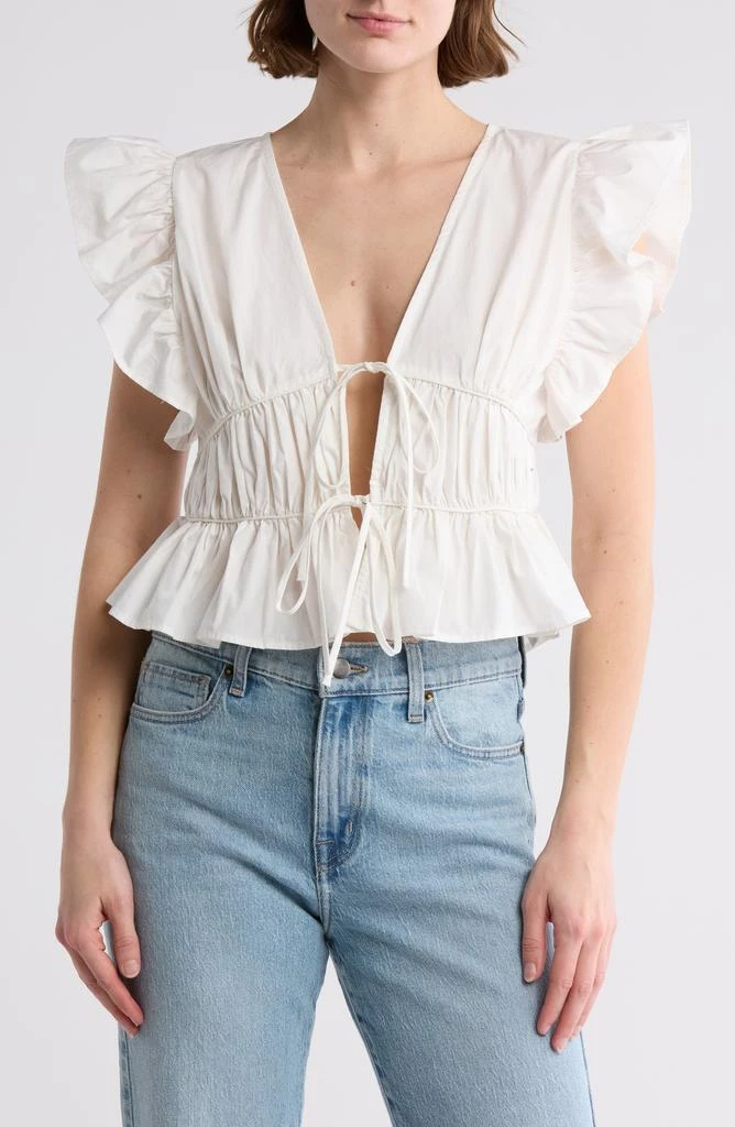 VIGOSS Ruffle Shoulder Top 1