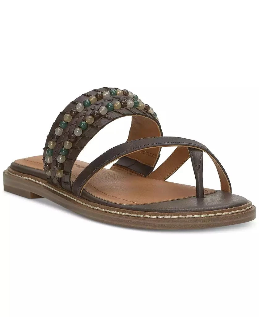 Lucky Brand Women's Kaykey Beaded Crisscross Flat Sandals 1