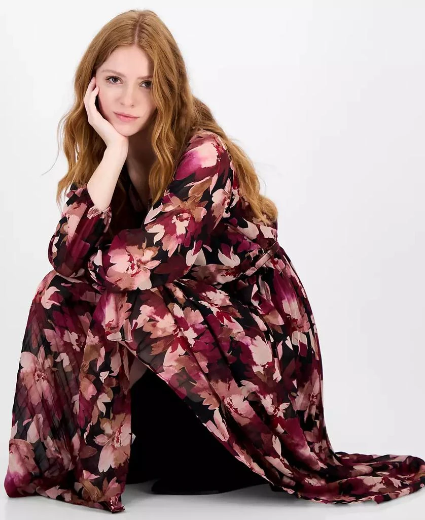 Sandra Darren Petite Surplice-Neck Pleated Maxi Dress 2