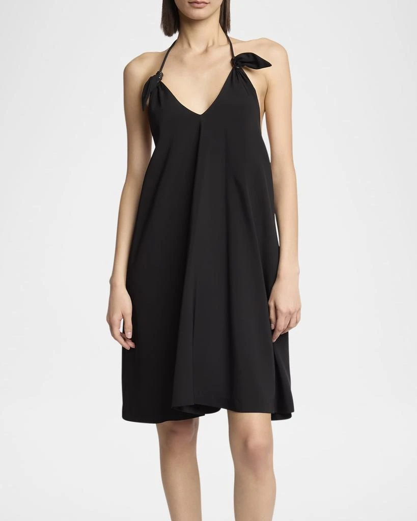 Loewe Halter Leather Knot Backless Mini Dress 2