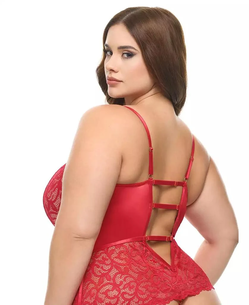 Oh La La Cheri Plus Size Curvy Candice Satin
Lace Teddy 2