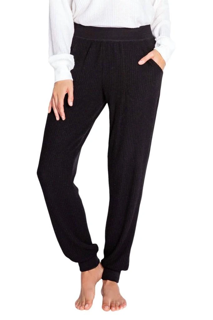 PJ Salvage Plush And Thermal Sweatpants In Black 1