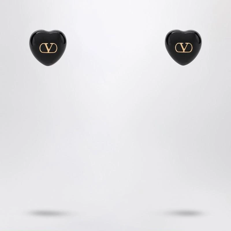 Valentino Royal Black Heart Earrings 1