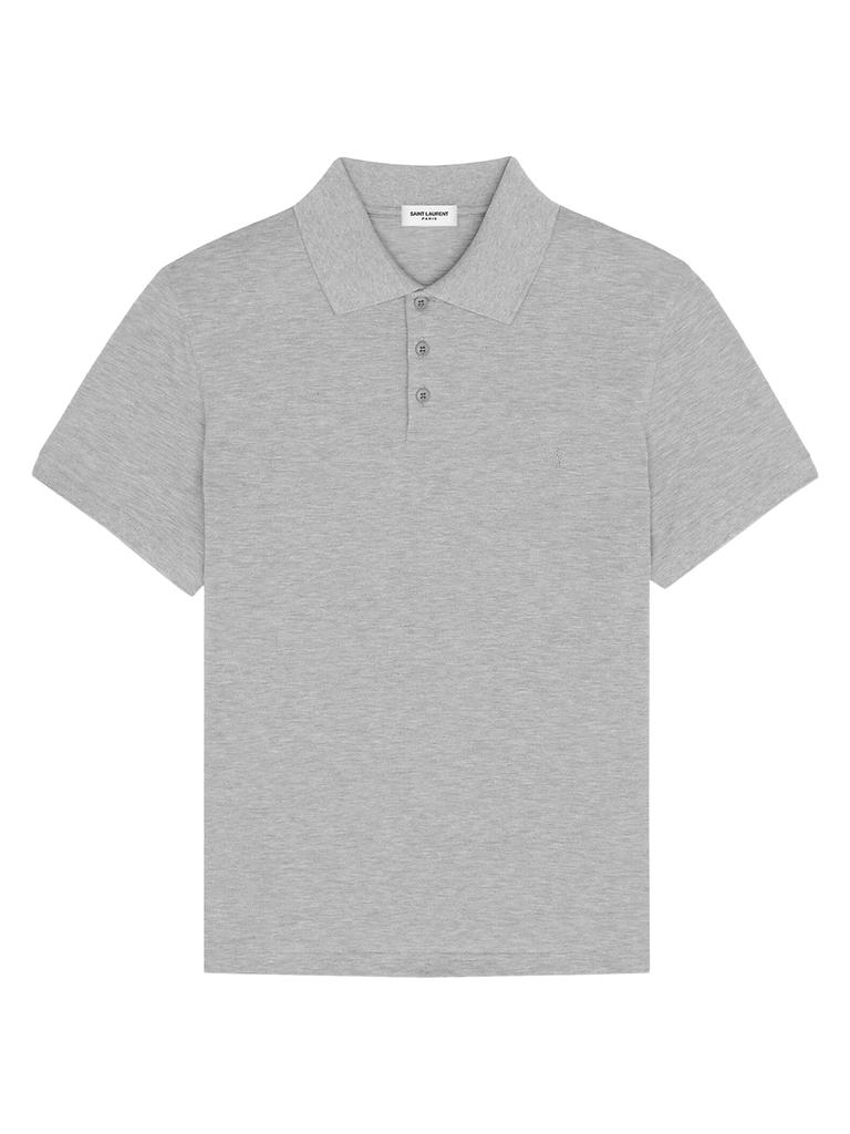 Saint Laurent Cassandre Polo Shirt In Cotton Piqué