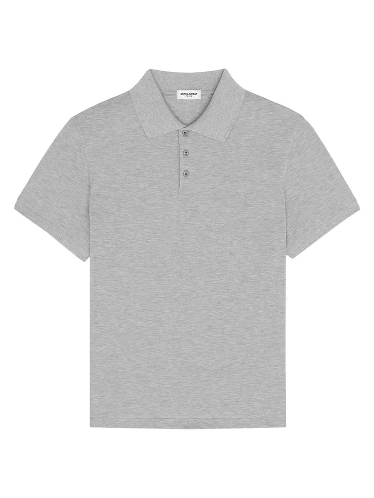 Saint Laurent Cassandre Polo Shirt In Cotton Piqué 1