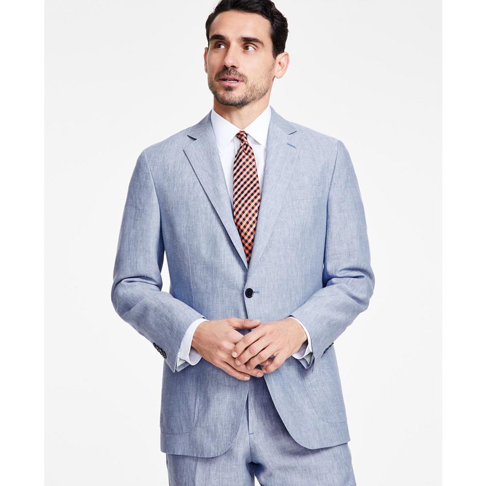 Brooks Brothers Men's Classic-Fit Solid Linen Suit Jacket