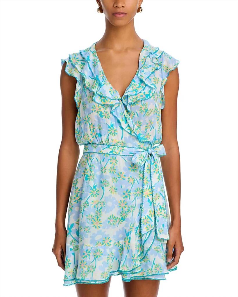 Poupette St Barth Aude Mini Dress In Blue Morning