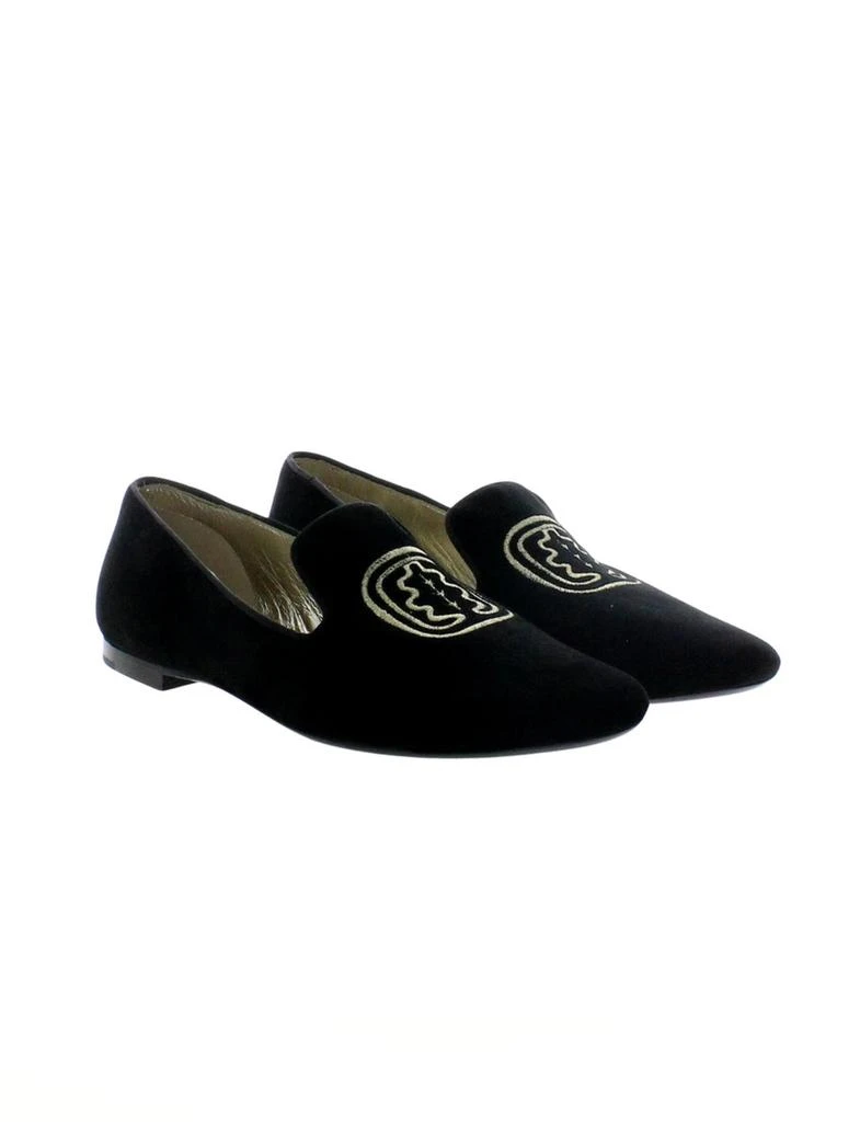 INES DE LA FRESSANGE Black velvet embroidered loafers 2