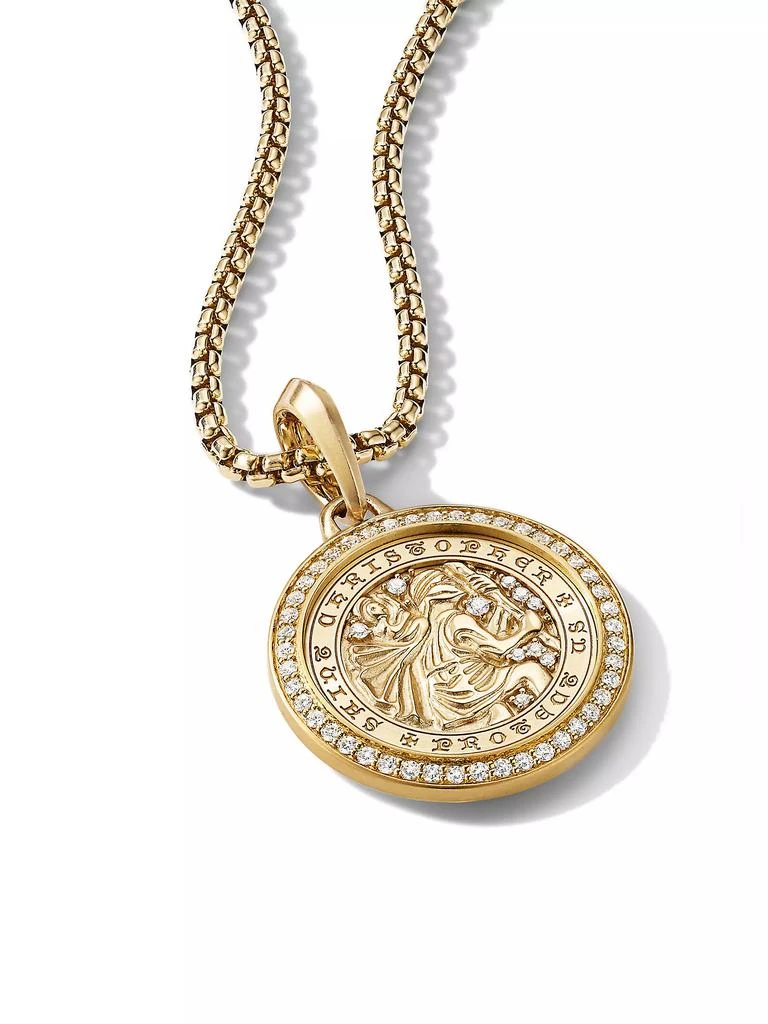 David Yurman St. Christopher Amulet in 18K Yellow Gold with Pavé Diamonds 2