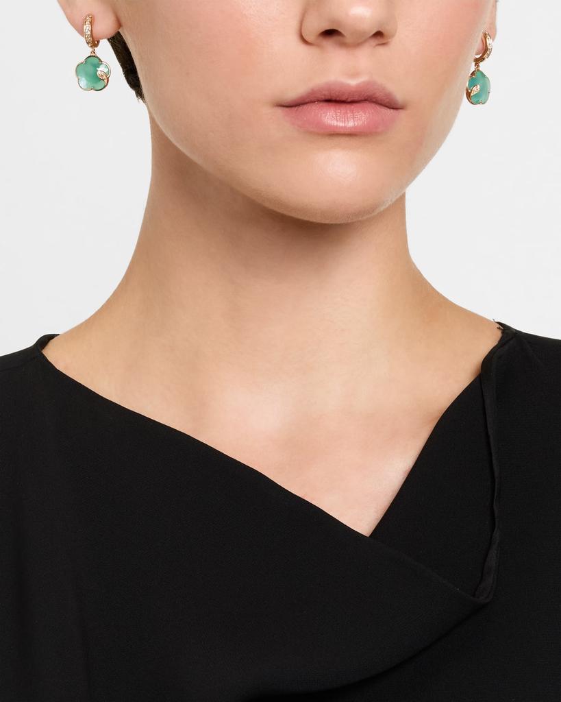 Pasquale Bruni Ton Joli 18K Rose Gold Diamond Earrings with Green Agate