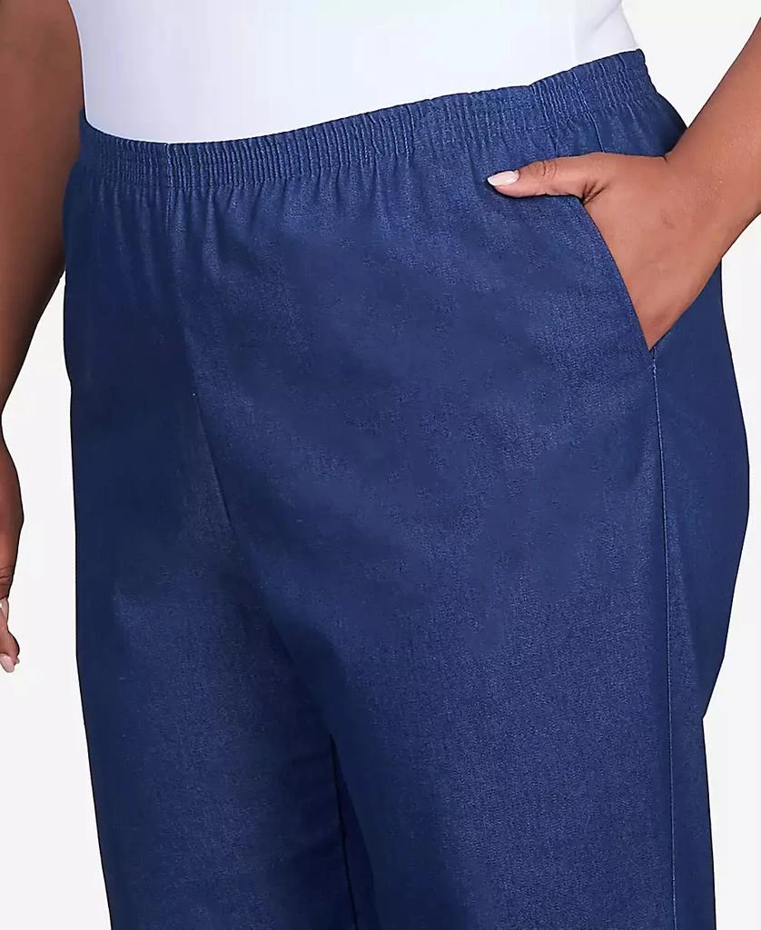 Alfred Dunner Plus Size Classic Denim Pull-On Straight-Leg Short Length Pants 5
