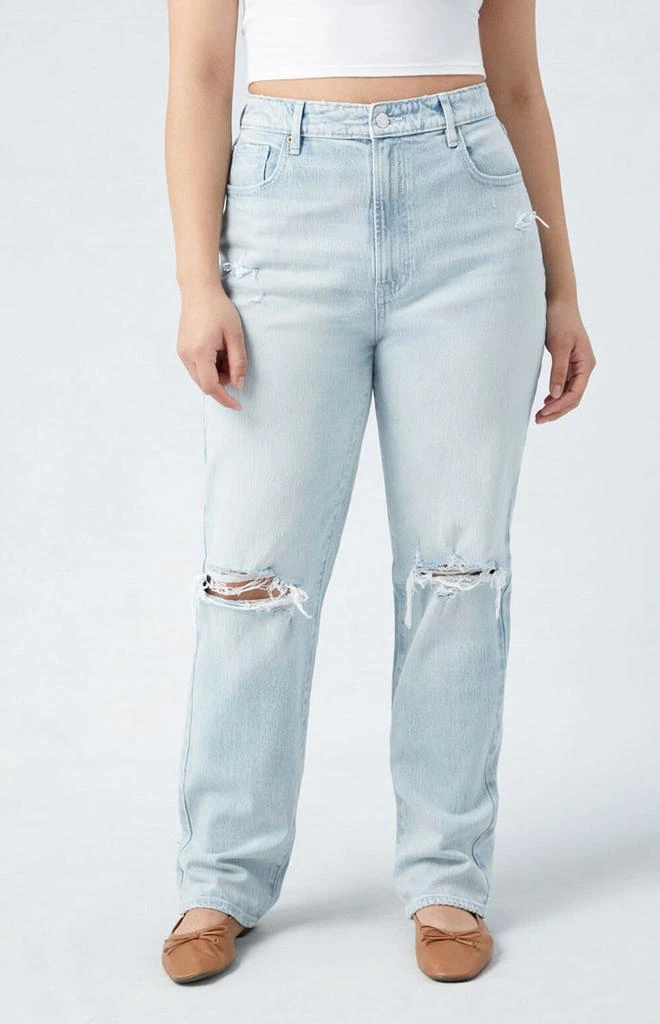 Dad Jeans Pacsun Ripped Jeans Shop Eco Stretch Light Indigo Ripped