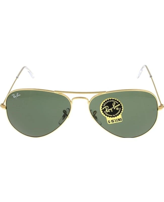 Ray-Ban Ray-Ban Gold Aviator Metal Green Unisex Sunglasses RB3025 L0205 58-14 2