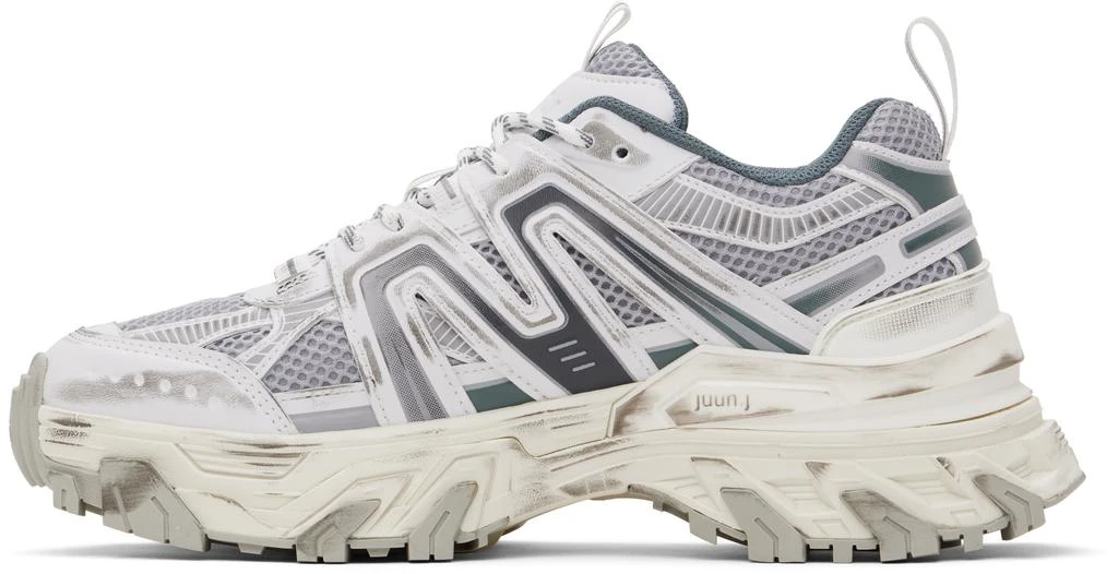 Juun.J White & Gray Synthetic Sneakers 3