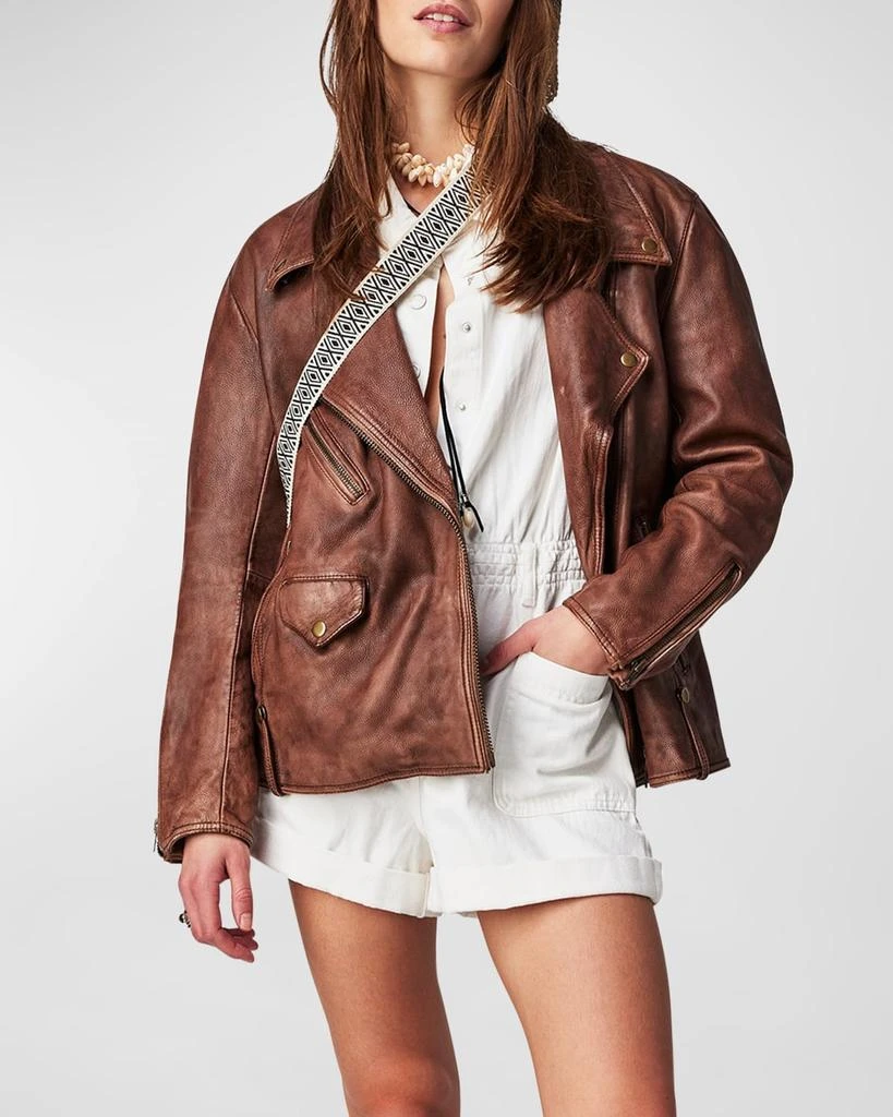 Free People We The Free Jealousy Leather Moto Jacket 1