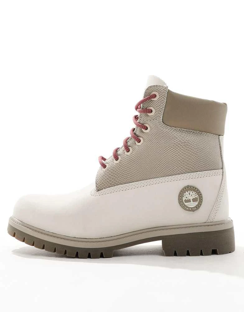 Timberland Timberland 6 inch lace-up waterproof boot in white nubuck 2