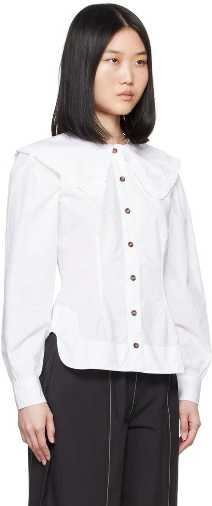 Ganni White Frill Collar Shirt 2