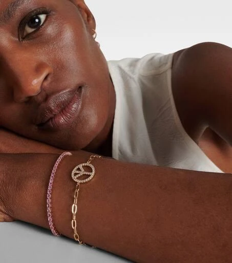 Roxanne First Peace Out 14kt gold bracelet with diamonds 2
