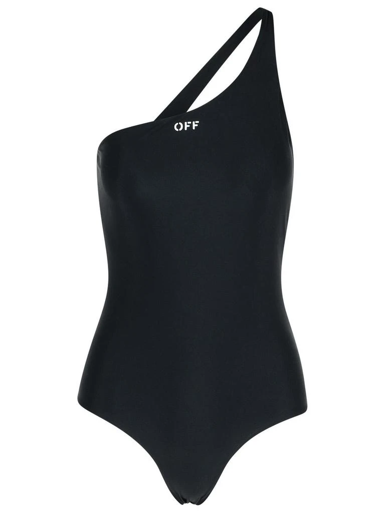 Off-White Off-White Logo Embroidered One-Shoulder Swimsuit 1