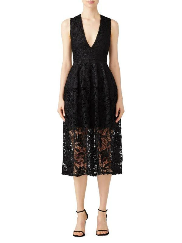 NICHOLAS V-Neck Lace Dress 1