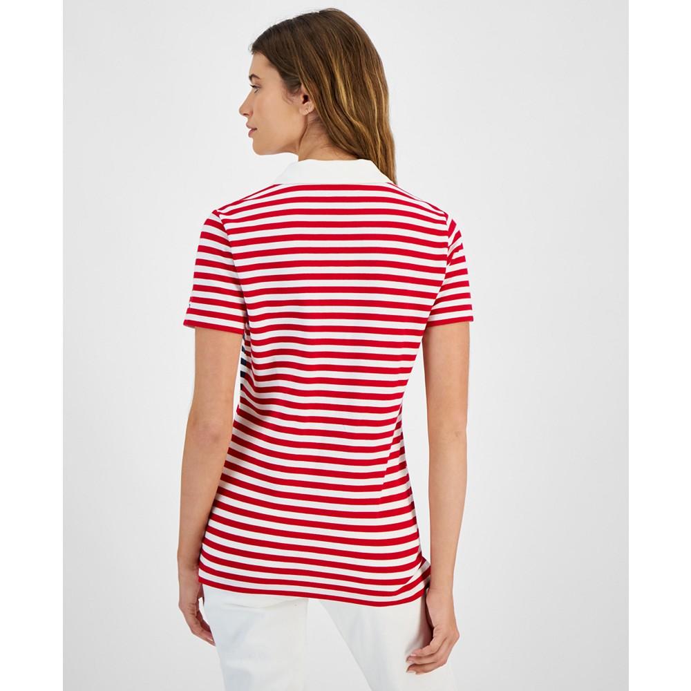 Tommy Hilfiger Women's Striped Short Sleeve Polo Shirt