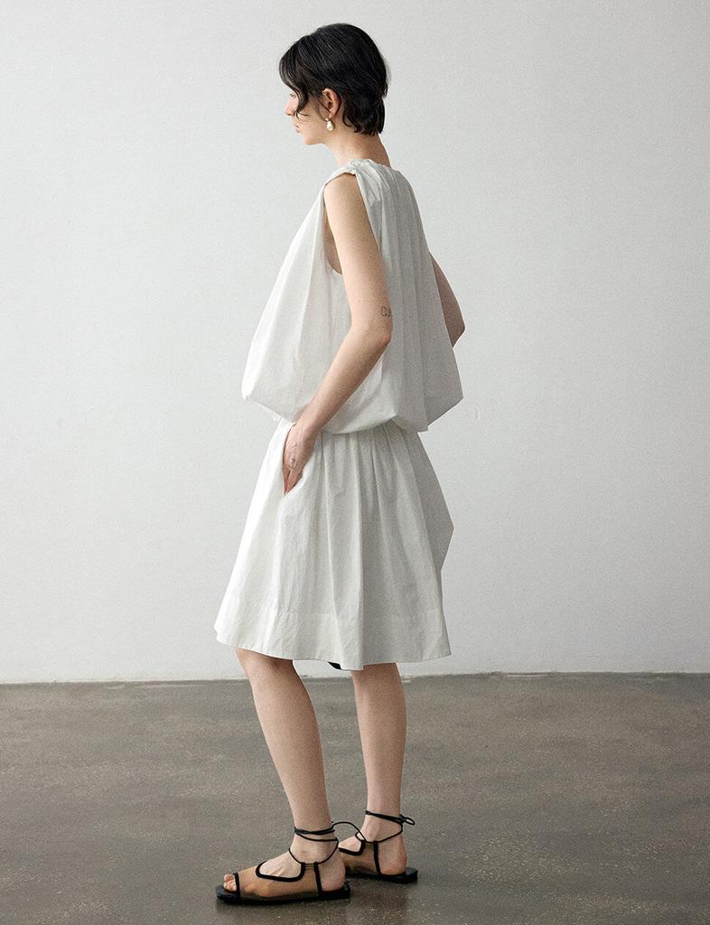 Pixie Market White Puff Parachute Top-PREORDER
