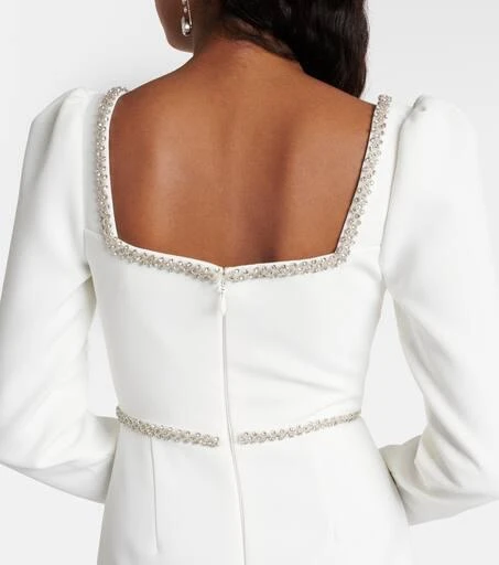 Self Portrait Crystal-embellished crêpe minidress 6