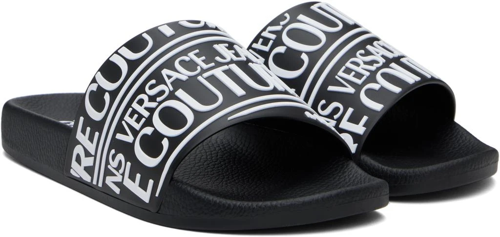 Versace Black Logo Pool Slides 4
