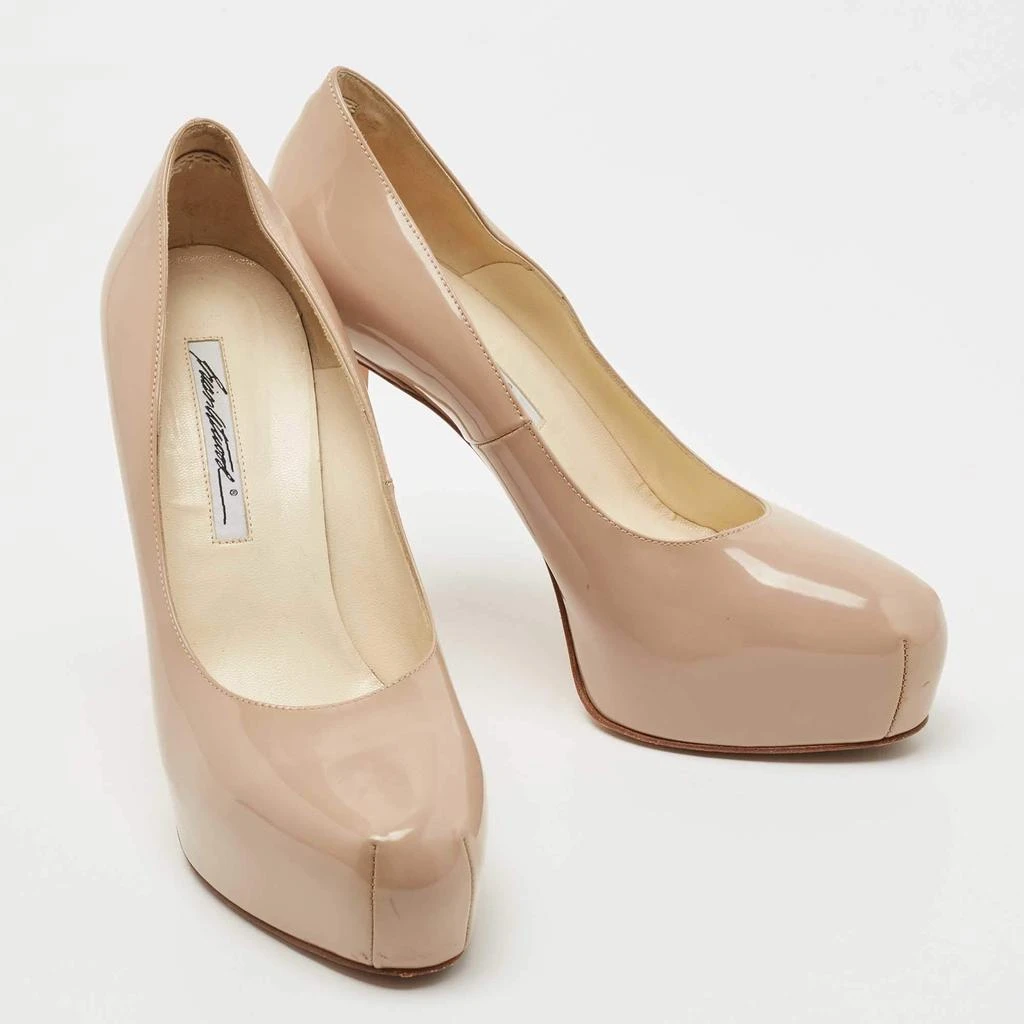 Brian Atwood Brian Atwood Beige Patent Leather Platform Pumps Size 39.5 4