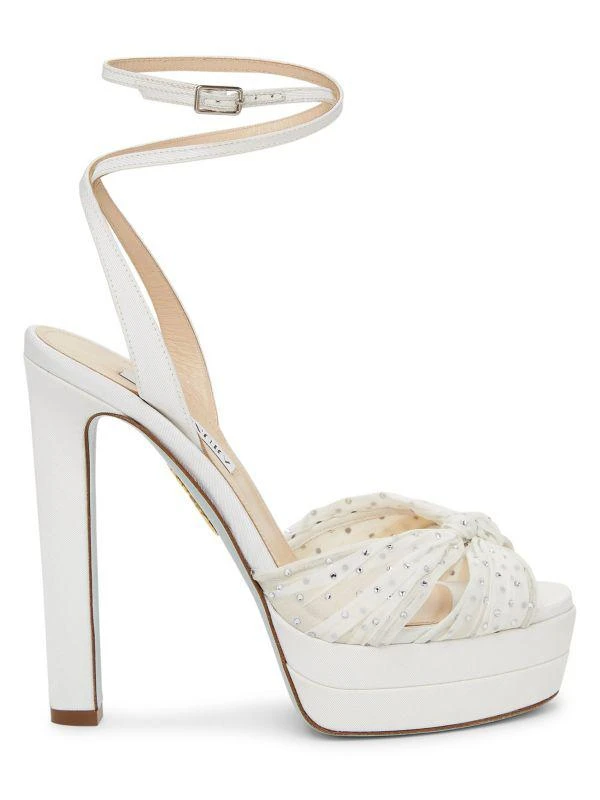 Aquazzura Slow Kisses 130MM Crystal-Embellished Platform Sandals 1