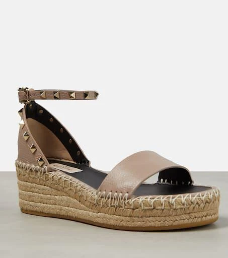 Valentino Rockstud leather espadrille wedges 5