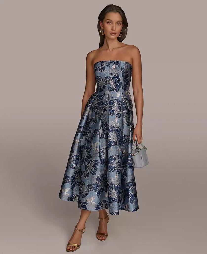 Donna Karan Women's Jacquard Strapless A-Line Dress 1