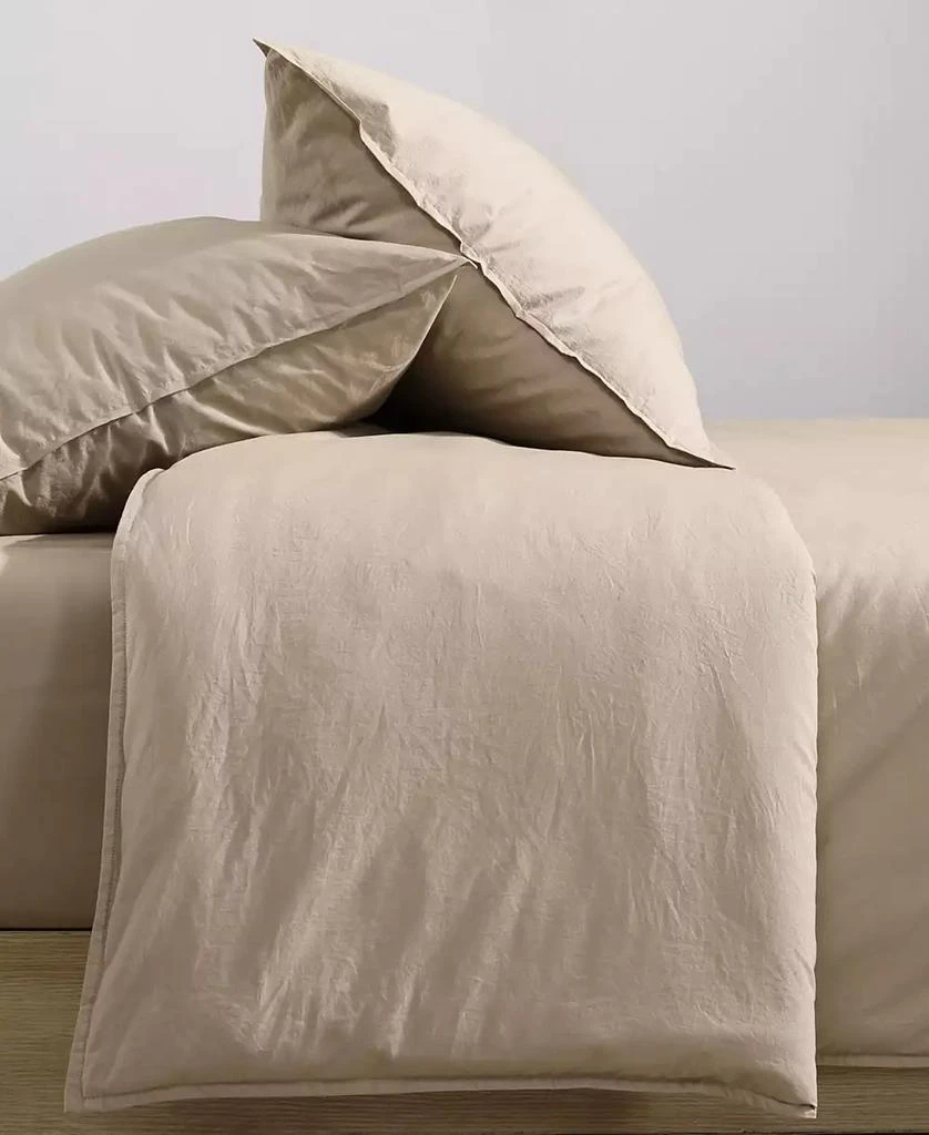Calvin Klein Washed Percale Cotton Solid 3 Piece Comforter Set 2