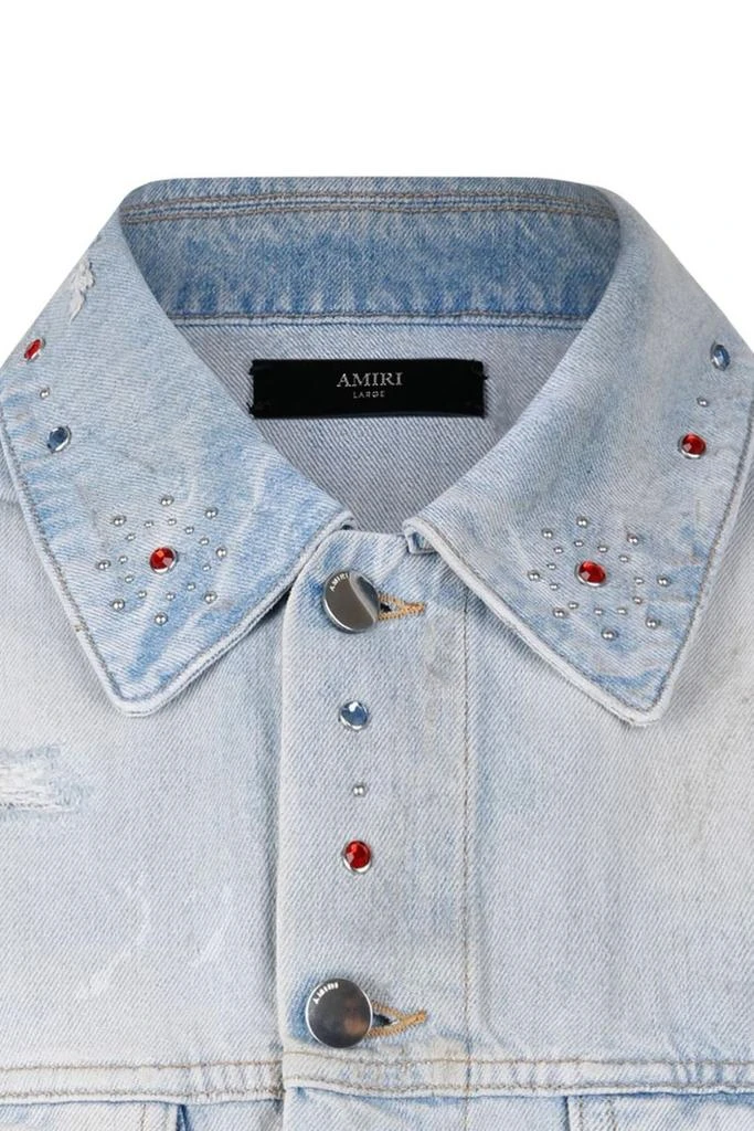 AMIRI Amiri Studded Distressed Denim Jacket 3