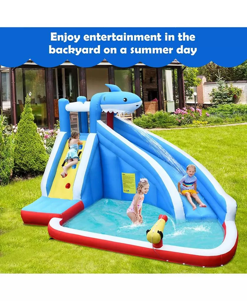 Slickblue 4-in-1 Inflatable Water Slide Park with Long Slide Ultimate Outdoor Playset for Kids 8