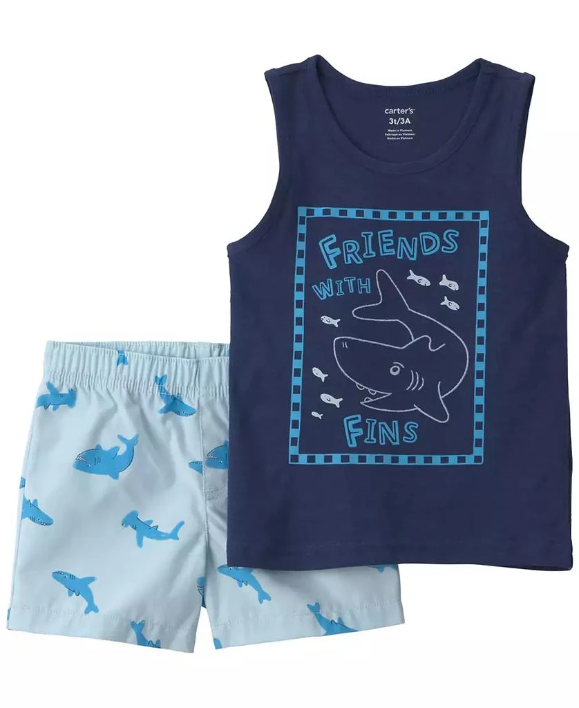 Carter's Boys' 2T-5T Shark Tank Top and Short, 2-Piece Set