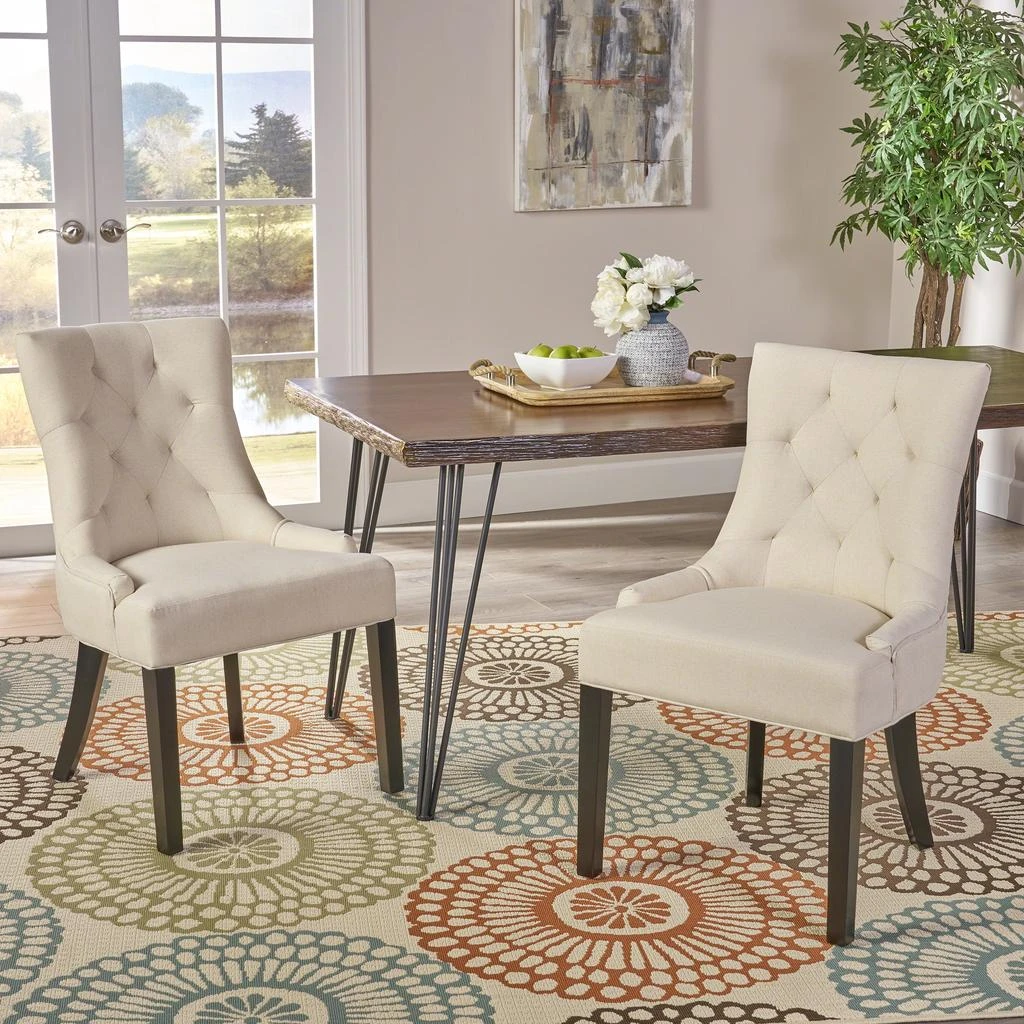 Streamdale Furniture Streamdale Contemporary Tufted Dining Chair with Buttonless Diamond Stitch and Tapered Legs 4