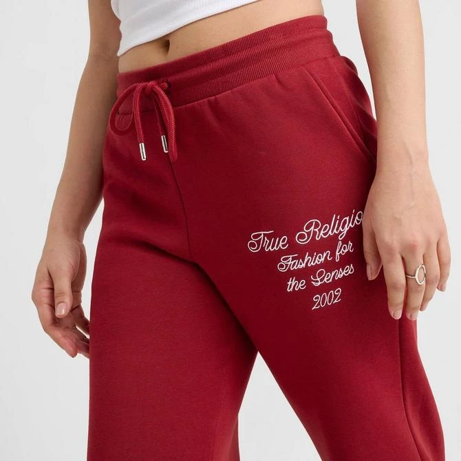 True Religion Women's True Religion Varsity Fleece Wide Leg Jogger Pants 5