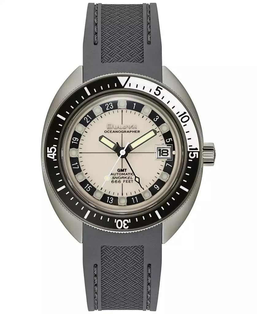 Bulova Men's Automatic Oceanographer GMT Gray Polyurethane Strap Watch 41mm 1