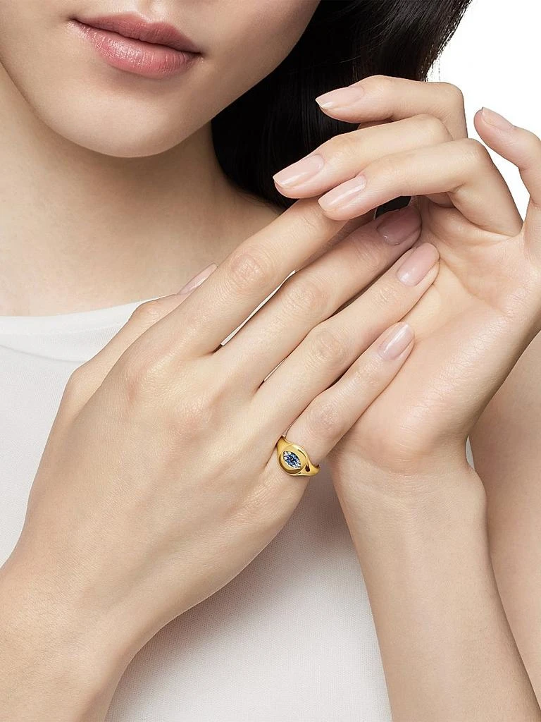 David Yurman Cable Collectibles Evil Eye Pinky Ring in 18K Yellow Gold 3