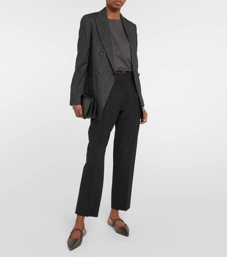 Brunello Cucinelli Embellished leather slingback flats 2